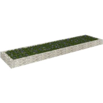 vidaXL Gabion plantenbak verhoogd 400x100x20 cm gegalvaniseerd staal