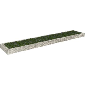 vidaXL Gabion plantenbak verhoogd 500x100x20 cm gegalvaniseerd staal