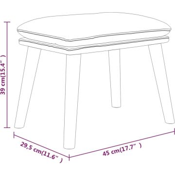 vidaXL Voetenbank 45x29,5x39 cm stof en kunstleer donkergrijs