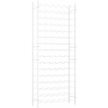 vidaXL Wijnrek voor 96 flessen metaal wit