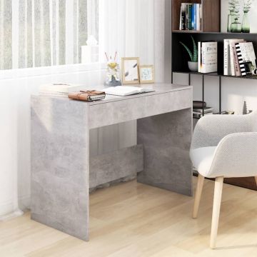 vidaXL Bureau 101x50x76,5 cm spaanplaat betongrijs