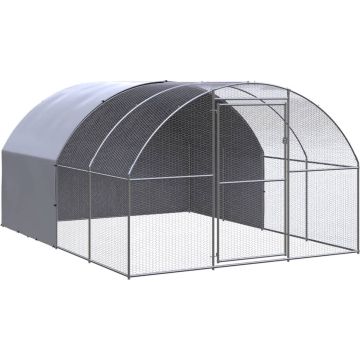 vidaXL Kippenren 3x4x2 m gegalvaniseerd staal