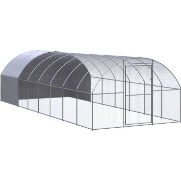 vidaXL Kippenren 3x8x2 m gegalvaniseerd staal