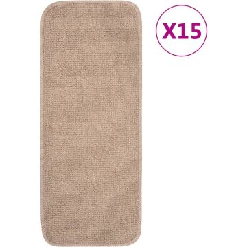 vidaXL Trapmatten 15 st anti-slip rechthoekig 60x25 cm beige