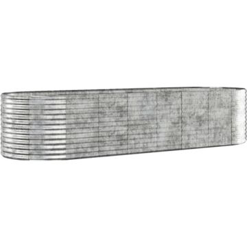 vidaXL Plantenbak 322x100x68 cm gepoedercoat staal zilverkleurig