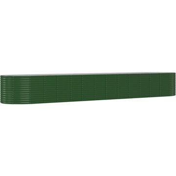 vidaXL Plantenbak 554x100x68 cm gepoedercoat staal groen