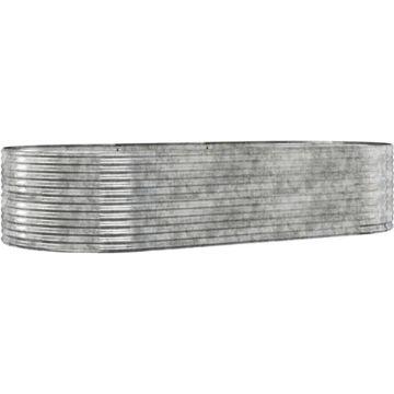vidaXL Plantenbak 291x140x68 cm gepoedercoat staal zilverkleurig
