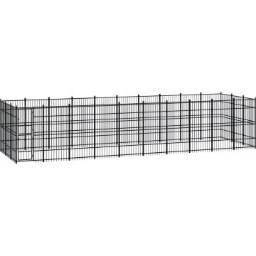 vidaXL Hondenkennel 27,65 m² staal