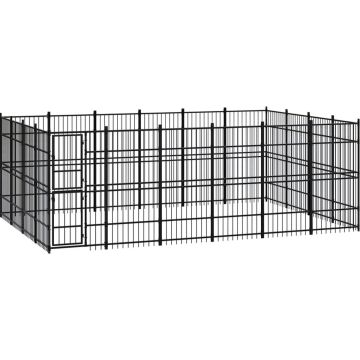 vidaXL Hondenkennel 22,12 m² staal