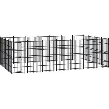 vidaXL Hondenkennel 25,8 m² staal