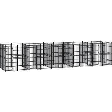 vidaXL Hondenkennel 18,43 m² staal