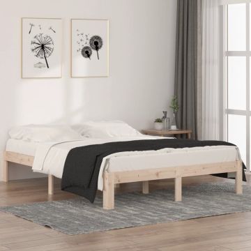 vidaXL Bedframe massief grenenhout 140x190 cm