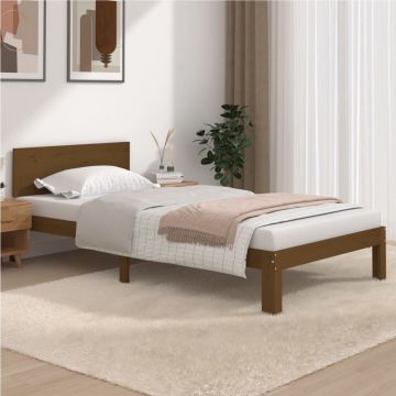 vidaXL Bedframe massief grenenhout honingbruin 100x200 cm