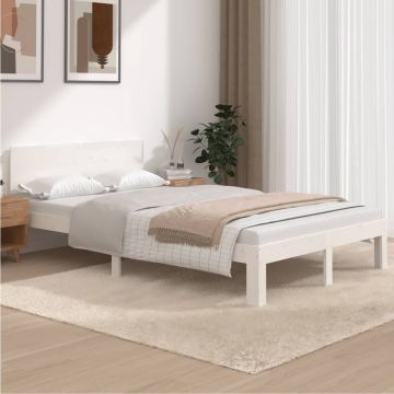 vidaXL Bedframe massief grenenhout wit 120x200 cm