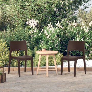 vidaXL Tuinstoelen 2 st polypropeen mokkakleurig