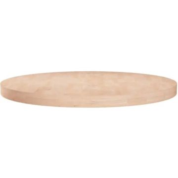 vidaXL Tafelblad rond Ø70x4 cm onbehandeld massief eikenhout