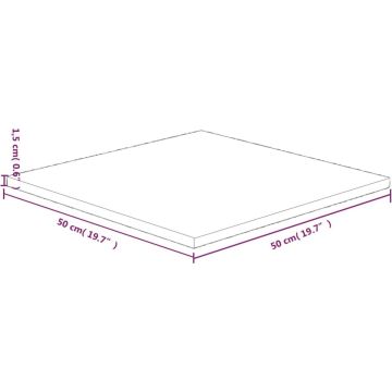 vidaXL Tafelblad vierkant 50x50x1,5 cm onbehandeld massief eikenhout