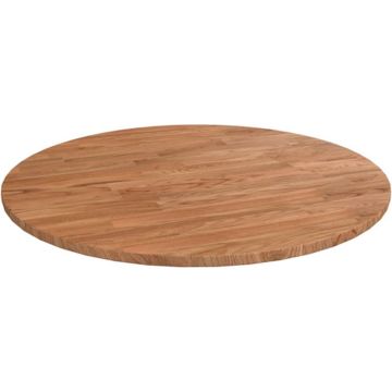 vidaXL Tafelblad rond Ø50x1,5 cm behandeld massief eiken lichtbruin