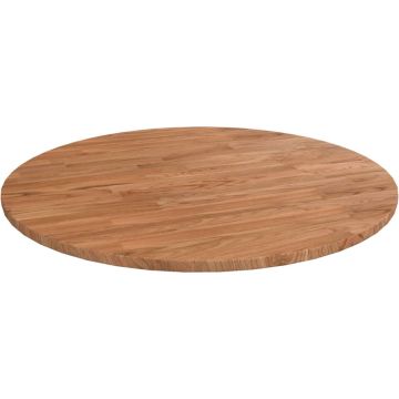 vidaXL Tafelblad rond Ø 60x1,5 cm bewerkt massief eikenhout lichtbruin