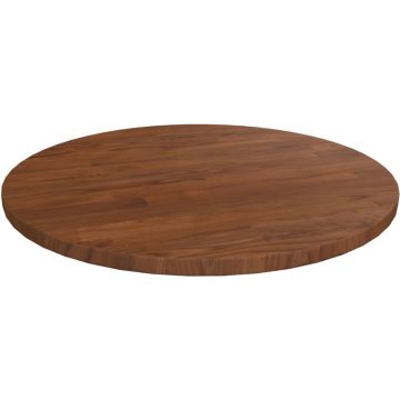 vidaXL Tafelblad rond Ø40x1,5 cm bewerkt massief eikenhout donkerbruin