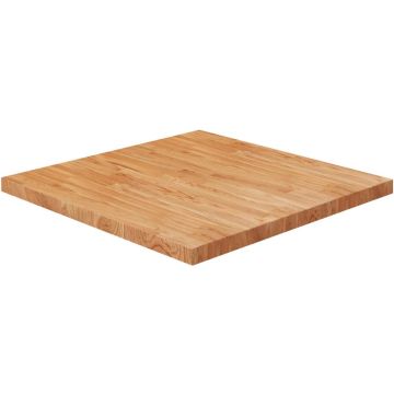 vidaXL Tafelblad vierkant 80x80x4cm massief eikenhout lichtbruin