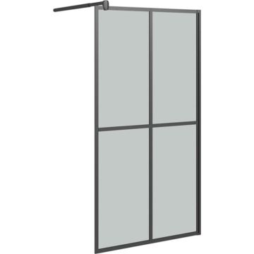 vidaXL Inloopdouchescherm 118x190 cm donker gehard glas