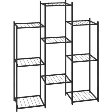 vidaXL Bloemenstandaard 83x25x100 cm ijzer zwart