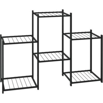 vidaXL Bloemenstandaard 83x25x60 cm ijzer zwart
