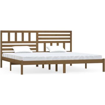 vidaXL Bedframe massief grenenhout honingbruin 200x200 cm