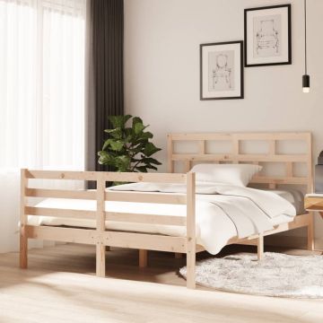 vidaXL Bedframe massief hout 135x190 cm 4FT6 Double