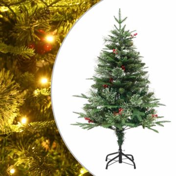 vidaXL Kerstboom met LED's en dennenappels 150 cm PVC en PE groen