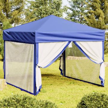 vidaXL Partytent inklapbaar met zijwanden 3x3 m blauw