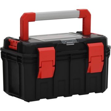 vidaXL Gereedschapskist 45x28x26,5 cm zwart en rood