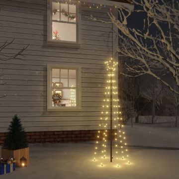 vidaXL Kerstboom met grondpin 108 LED's warmwit 180 cm