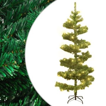 vidaXL Spiraalkerstboom met standaard en LED's 150 cm PVC groen