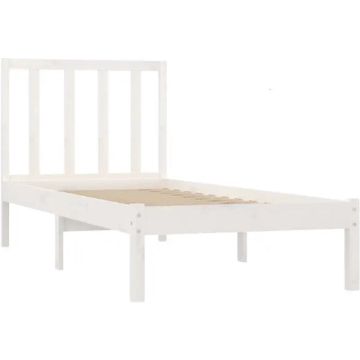 vidaXL Bedframe massief grenenhout wit 90x190 cm 3FT Single