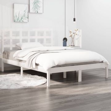 vidaXL Bedframe massief hout wit 180x200 cm 6FT Super King