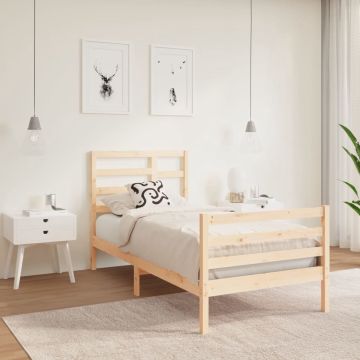 vidaXL Bedframe massief hout 90x190 cm 3FT Single