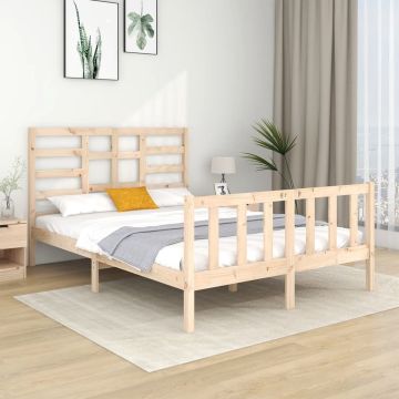 vidaXL Bedframe massief hout 135x190 cm 4FT6 Double