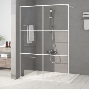 vidaXL Inloopdouchewand 140x195 cm transparant ESG-glas wit