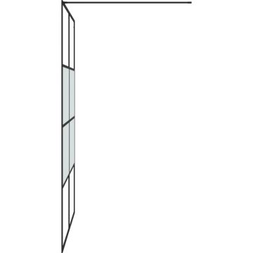 vidaXL Inloopdouchewand 140x195 cm halfmat ESG-glas zwart