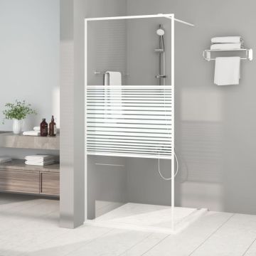 vidaXL Inloopdouchewand 90x195 cm transparant ESG-glas wit