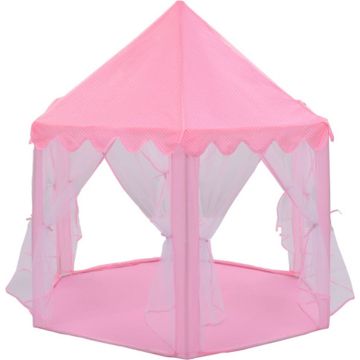 vidaXL Prinsessenspeeltent met 250 Ballen 133x140 cm roze