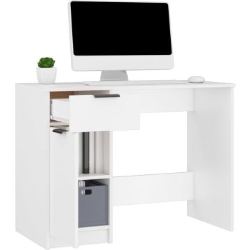 vidaXL Bureau 100x50x75 cm bewerkt hout wit