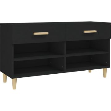 vidaXL Schoenenkast 102x35x55 cm bewerkt hout zwart