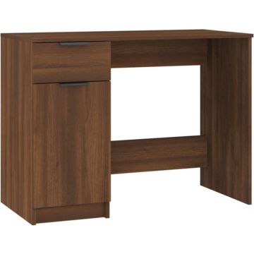 vidaXL Bureau 100x50x75 cm bewerkt hout bruineikenkleurig