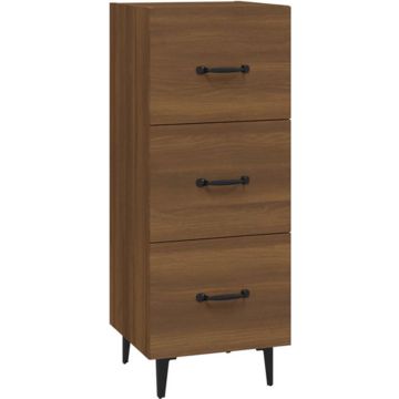 vidaXL Dressoir 34,5x34x90 cm bewerkt hout bruineikenkleurig