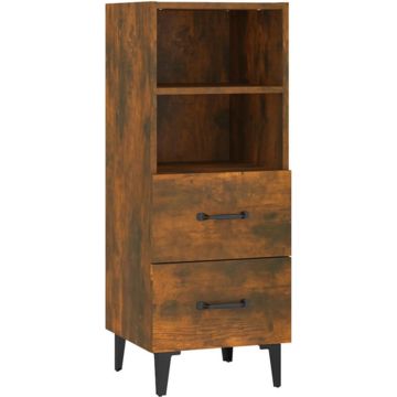 vidaXL Dressoir 34,5x34x90 cm bewerkt hout gerookt eikenkleurig