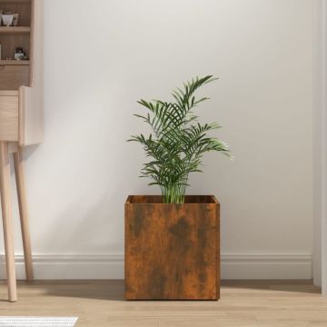 vidaXL Plantenbak 40x40x40 cm bewerkt hout gerookt eikenkleurig