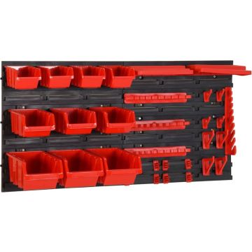 vidaXL 35-delige Sorteersysteemset 77x39 cm polypropeen rood en zwart